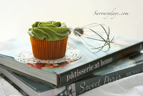 Yellow butter cupcake with Matcha buttercream flavour