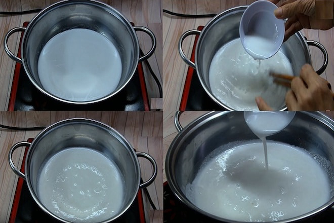 cách làm nước cốt dừa với bột năng nấu